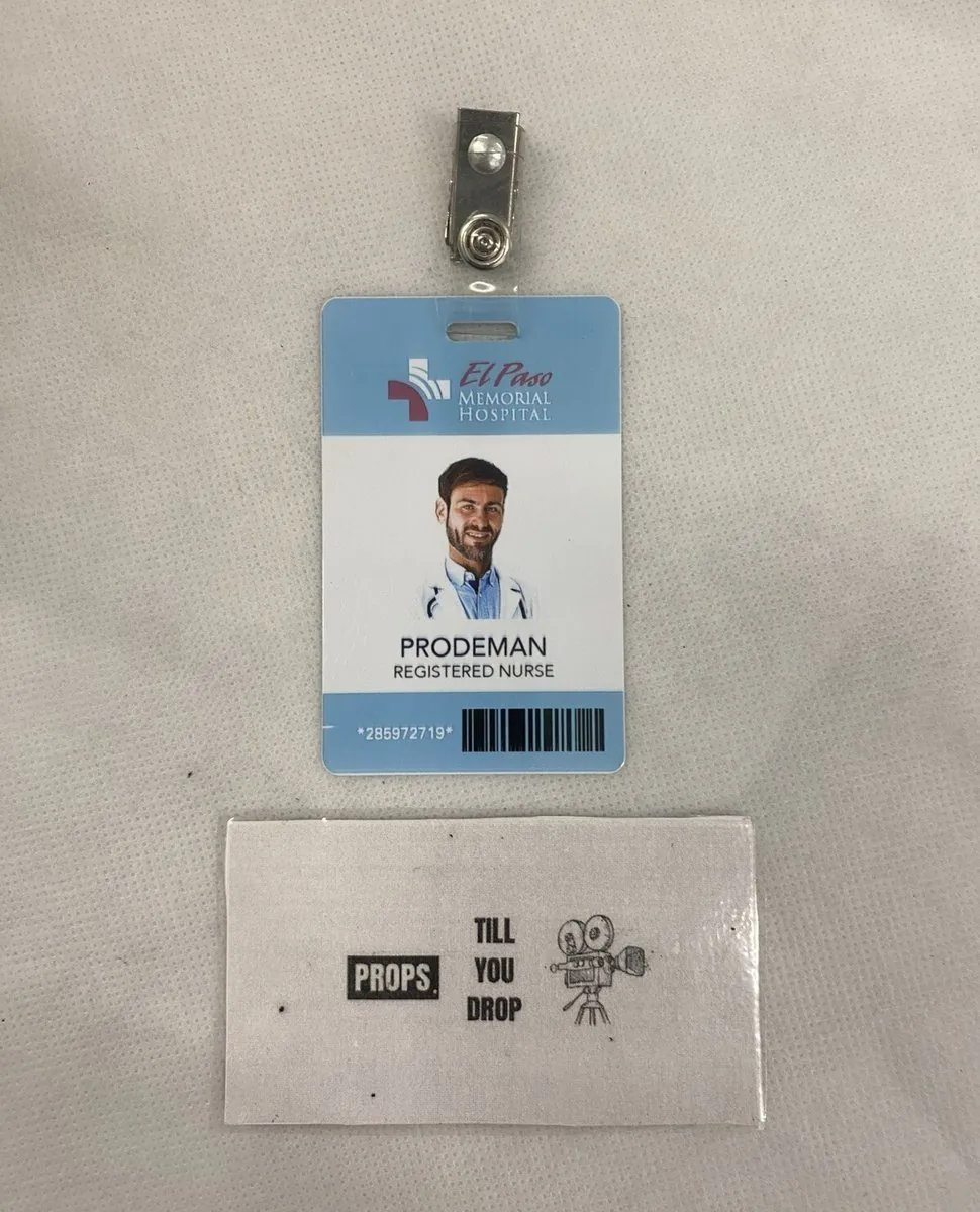 Designated Survivor Nurse ID Card Screen Used Movie Prop Film TV COA Rare Worn
