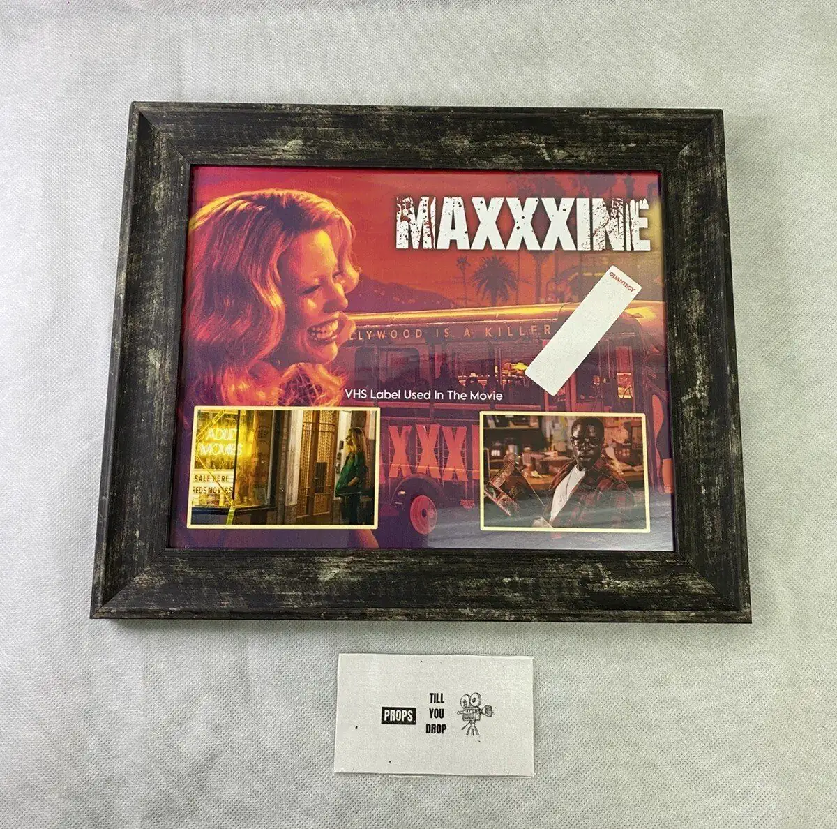 Maxxxine VHS Label Display Used Movie Prop Film TV COA Rare HORROR Mia Goth