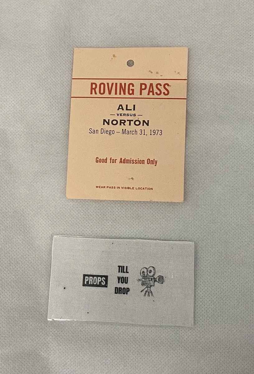 Ali 2001 Ali v Norton Fight Ring Entry Ticket/Pass Film Prop COA Will Smith