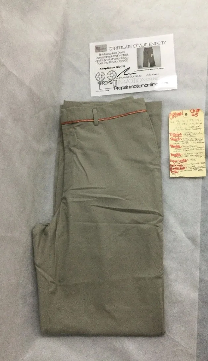 Meryl Streep Adaptation Trousers Screen Used Wardrobe Film Prop Coa Nicolas Cage