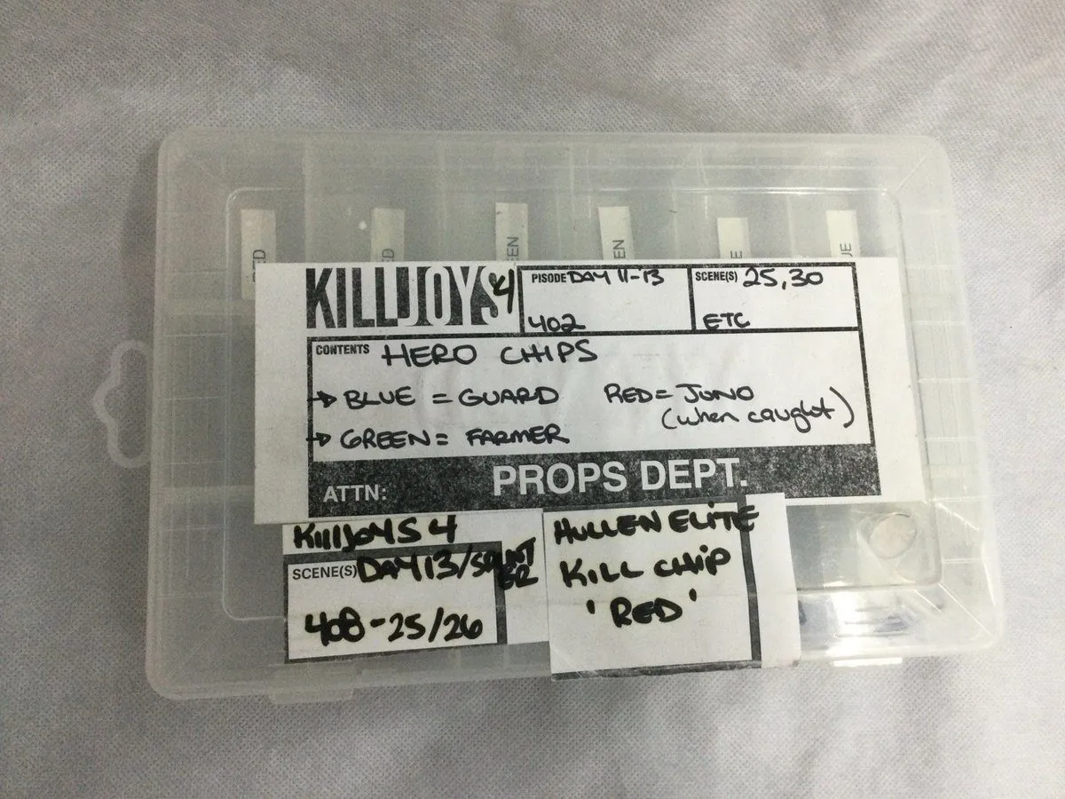 Killjoys Tracker Chip Screen Used Movie Prop Film TV COA Rare Worn Horror Sci-fi