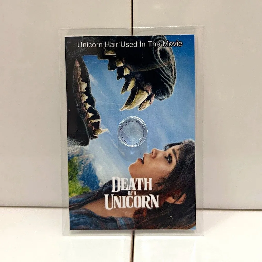 Death of a Unicorn film prop COA Unicorn Hair display