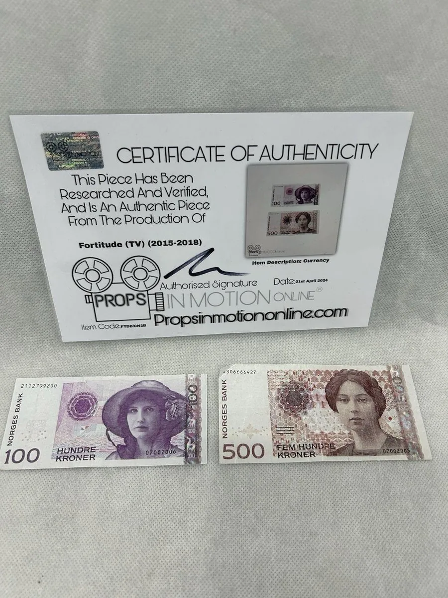 Fortitude Money Bills Used TV Show Props COA