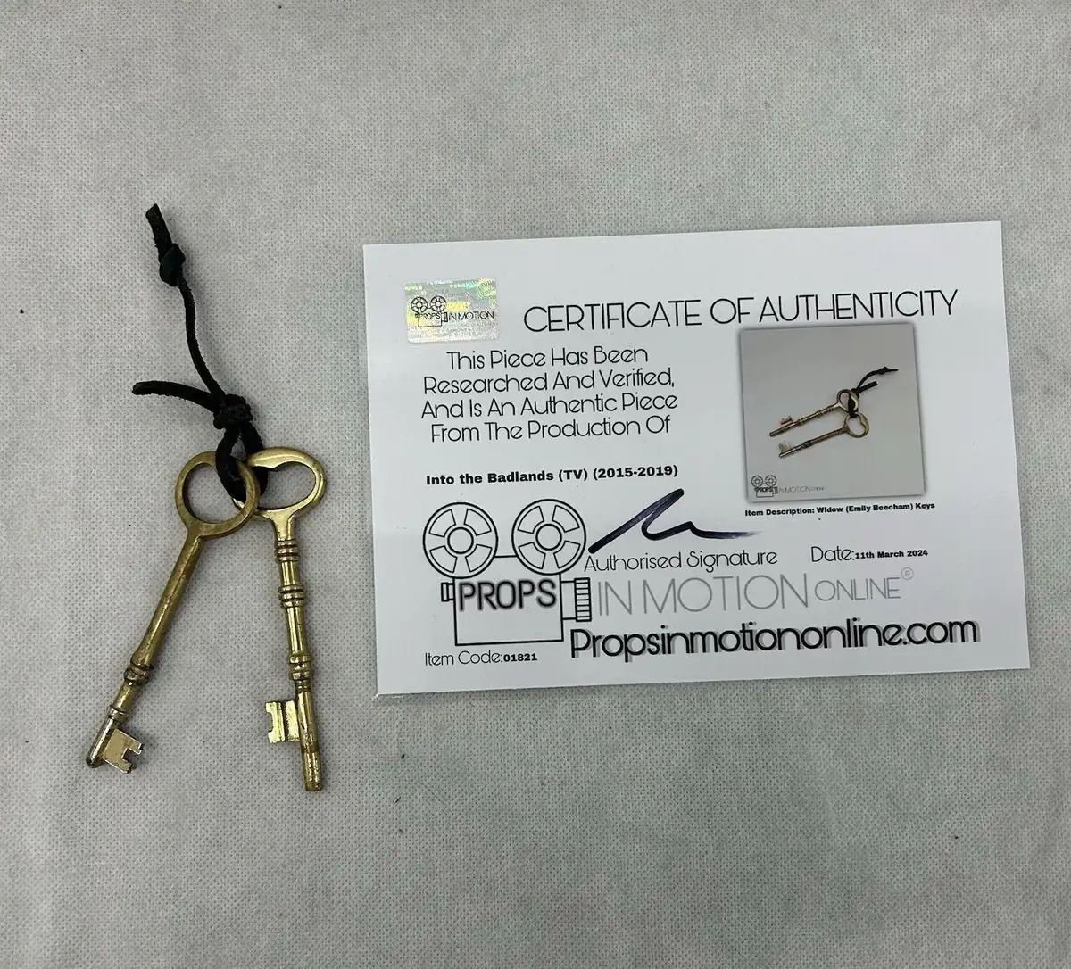 Into The Badlands Bajie Keys Used TV Show Prop COA