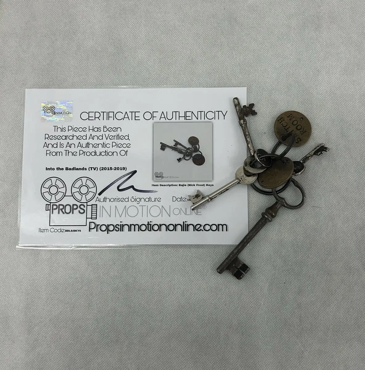 Into The Badlands Bajie Keys Used TV Prop COA