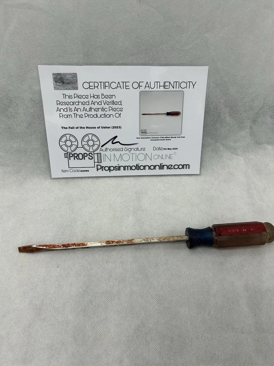 The Fall Of The House Of Usher Bloody Tool Used Film Prop COA Mike Flanagan