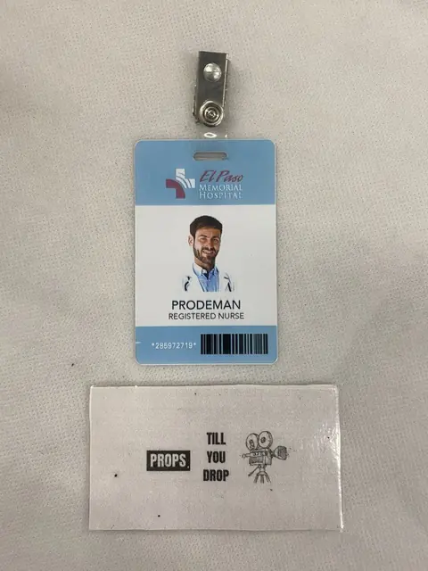 Designated Survivor Nurse ID Card Screen Used Movie Prop Film TV COA Rare Worn