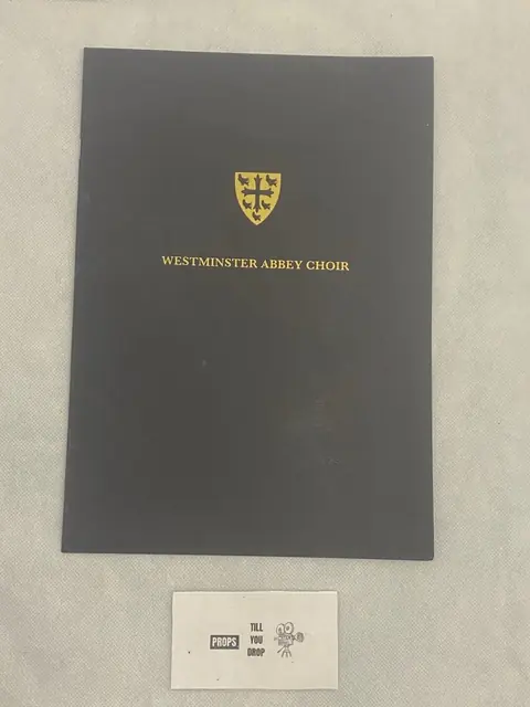 King Charles III Choir Song Book Screen Used Movie Prop Film TV COA Rare