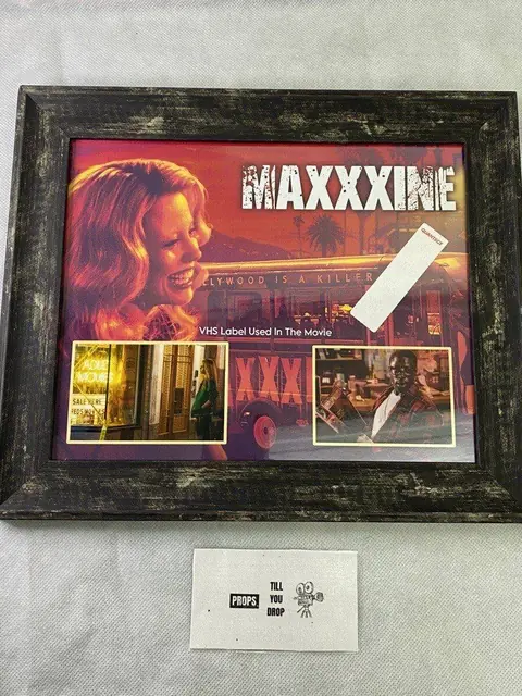 Maxxxine VHS Label Display Used Movie Prop Film TV COA Rare HORROR Mia Goth