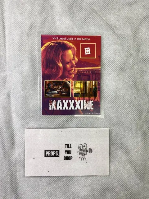Maxxxine Piece Of VHS Label Used Movie Prop Film COA Rare HORROR Mia Goth