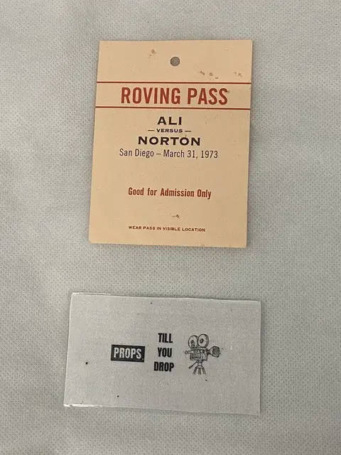Ali 2001 Ali v Norton Fight Ring Entry Ticket/Pass Film Prop COA Will Smith