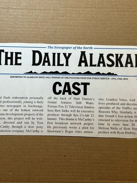 Alaska Daily series crew placard Used Movie Prop Film TV COA Rare