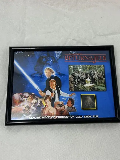 Star Wars Ewok Fur Movie Film Prop Display Rare Return of the Jedi COA 1983