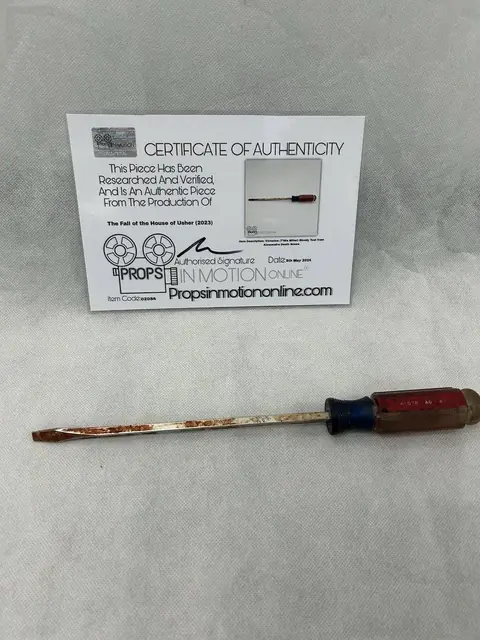 The Fall Of The House Of Usher Bloody Tool Used Film Prop COA Mike Flanagan